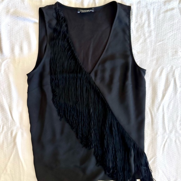 Trouve Tops - Trouvé Women’s Black Fringe‎ Top